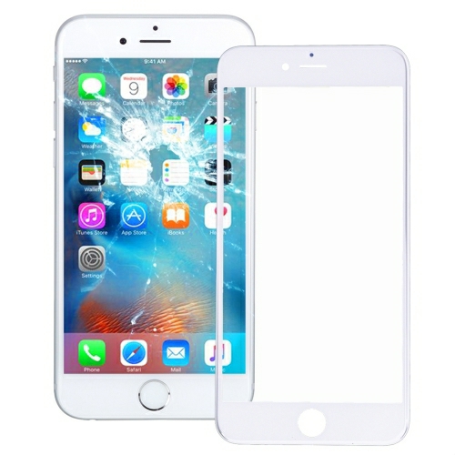 Lente de vidro externa da tela frontal com Moldura de Tela LCD frontal para iPhone 6s (Branco)