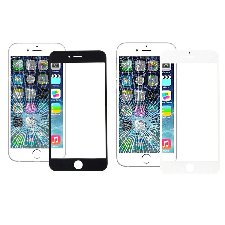 5 PCS preto 5 PCS Branco  iPhone 6s e 6 lente de vidro exterior da tela frontal