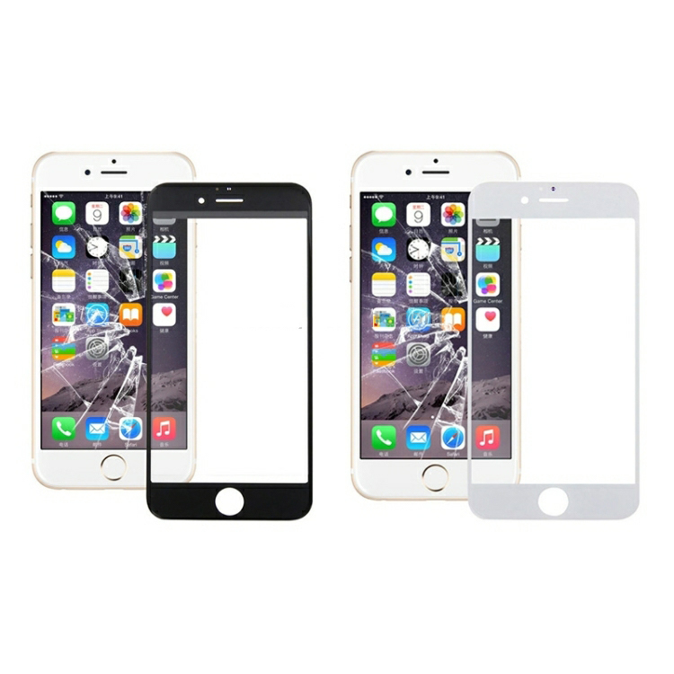 5 PCS preto 5 PCS branco para iPhone 6 Plus e 6s Plus Lente de vidro externa da tela frontal