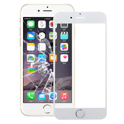 iPhone 6s Plus Lente de vidro externa da tela frontal com Home Botão (Prata)