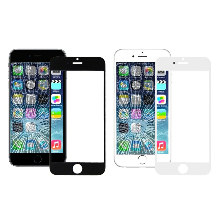 5 PCS Preto 5 PCS Branco iPhone 6 Lente de vidro externa da tela frontal