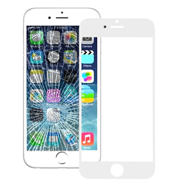 10 PCS iPhone 6 Lente de vidro externa da tela frontal (Branco)