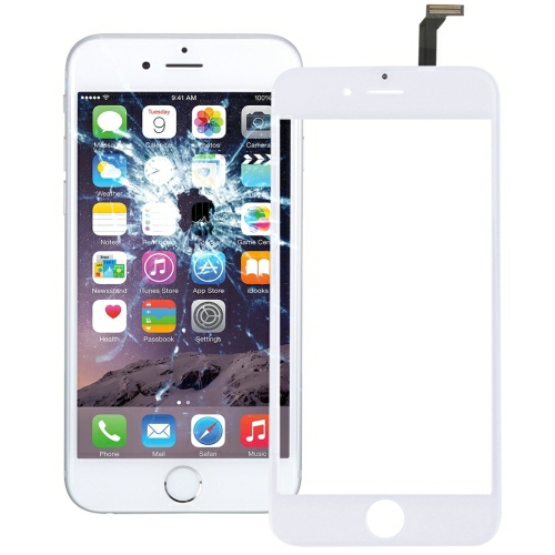 2 em 1 para iPhone 6 (Lente de Vidro Externa de Tela Frontal Cabo Flex) (Branco)