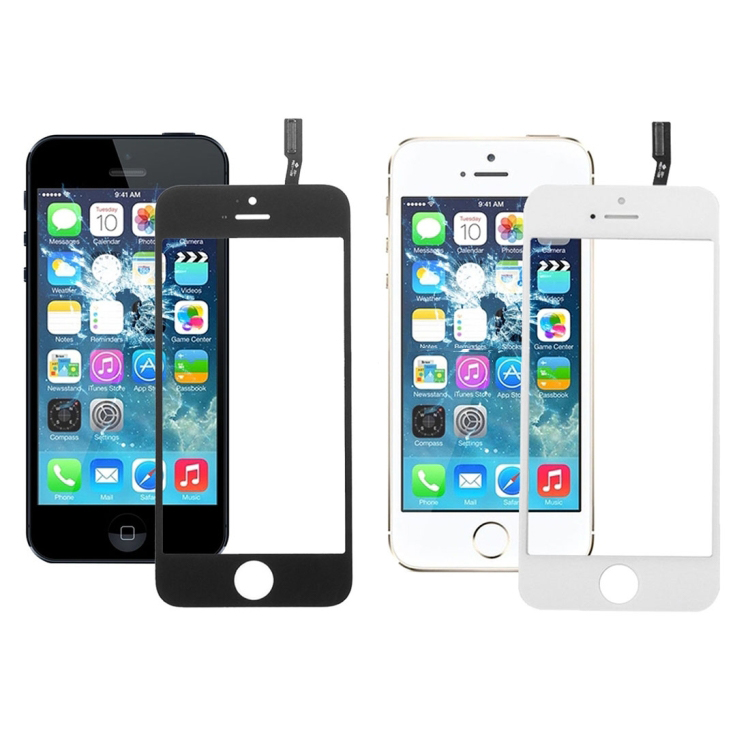 5 PCS preto 5 PCS Branco para iPhone 5C e 5S Cabo flex da tela de toque