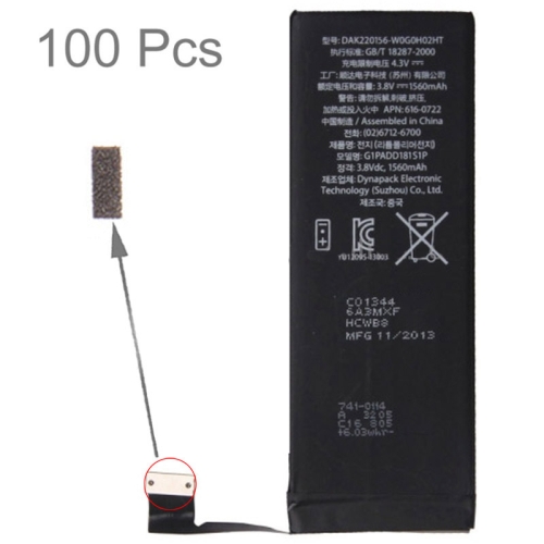 100 PCS Almofada da espuma da esponja para a bateria do iPhone 5s