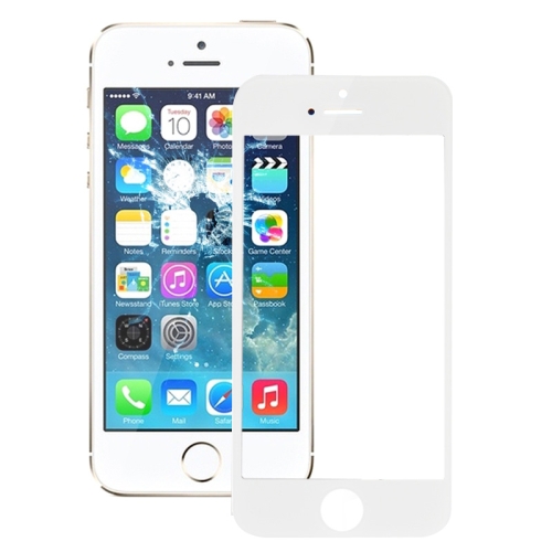 Lente de vidro frontal da tela frontal para iPhone 5S (Branco)