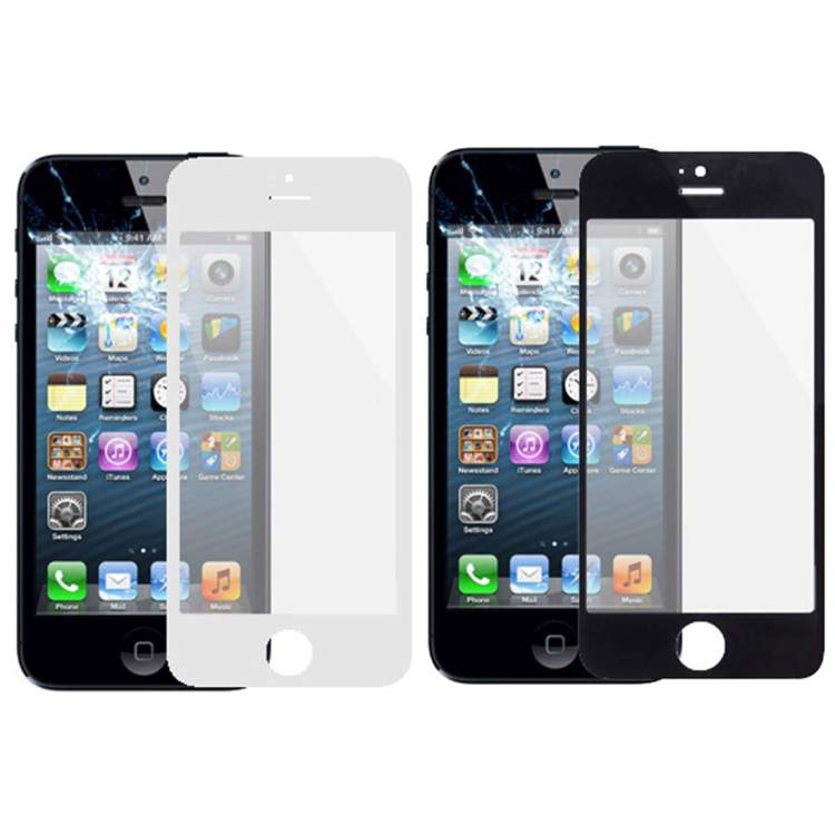 5 PCS Preto 5 PCS Branco  iPhone 5 e 5S Lente de Vidro Externa de Tela Frontal